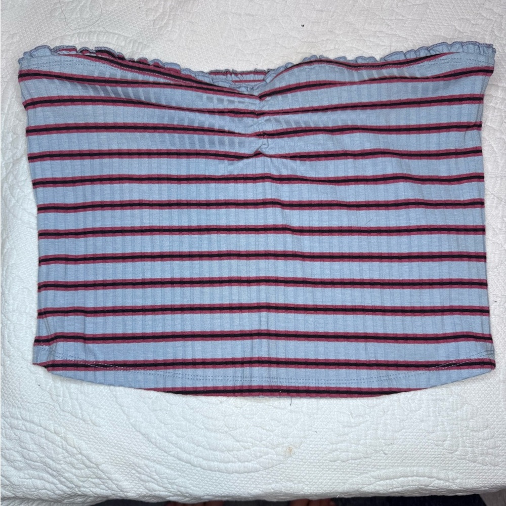 Abercrombie & Fitch Pink and Black Striped Top